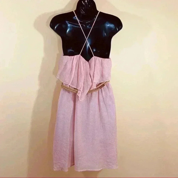 Hello Miss Ruffle Tank Mini Dress Rope Belt - Picture 8 of 12